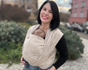 Woven Cotton Baby Wrap, Soft Ergonomic Newborn Sling, Breathable Infant Carrier