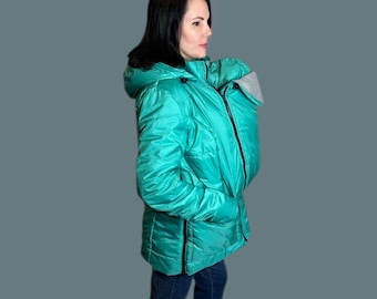 3-in-1 Babywearing Jacket: Autumn Maternity Coat with Hoods