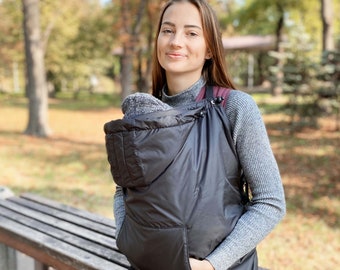 Winter and autumn baby carrier cover. Baby wearing coat extender