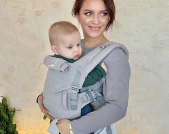 Linen buckle baby carrier wrap for newborn