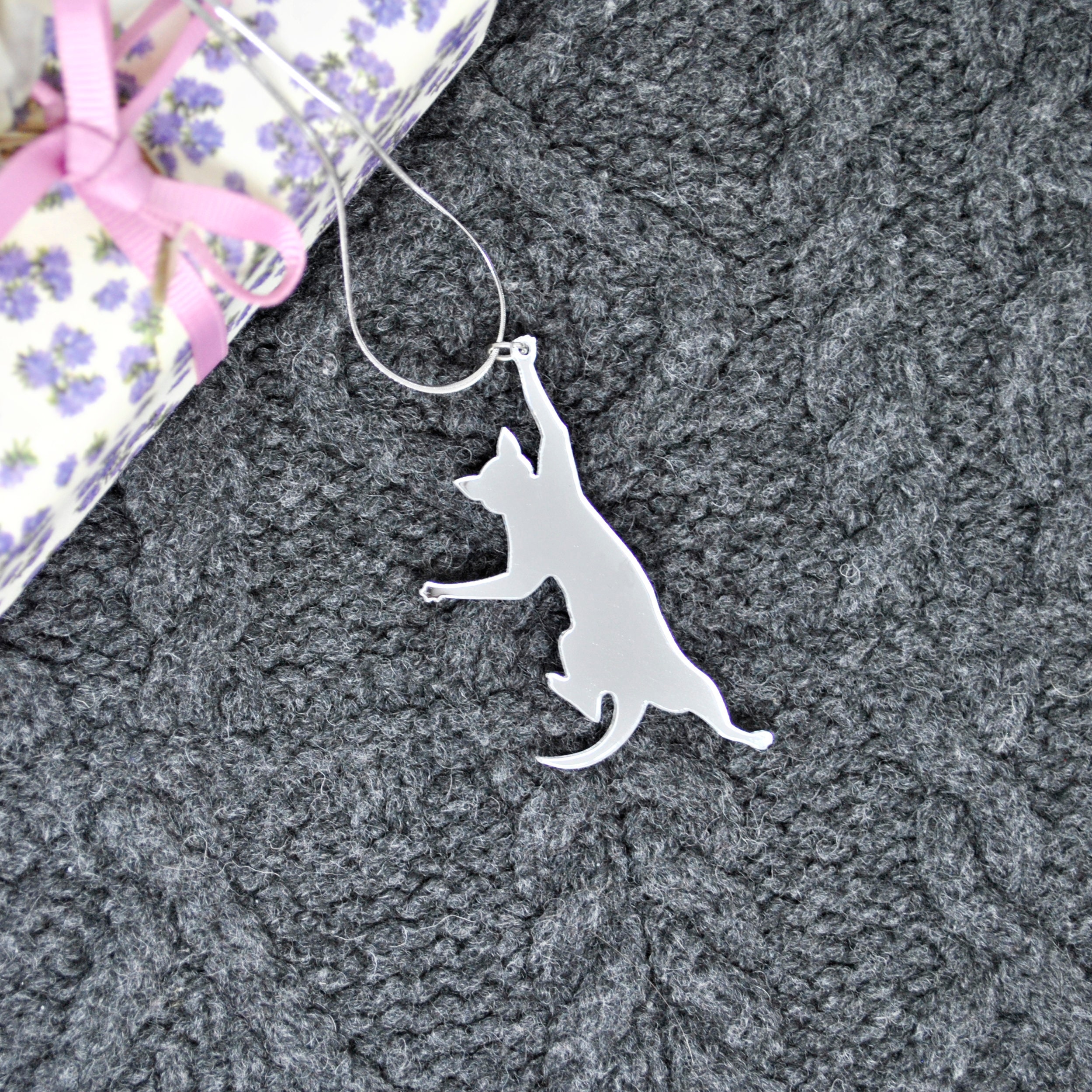 Fuck you acrylic necklace lightweight nebula glitter back
