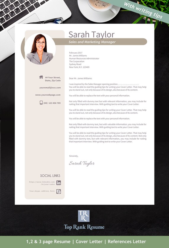 modern resume template cover letter references letter word etsy modern interview resume references