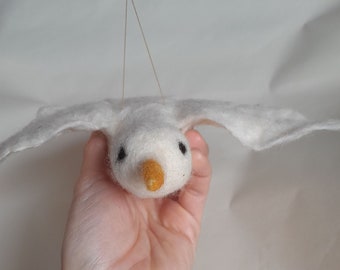 Big felted bird, wool felt flying bird