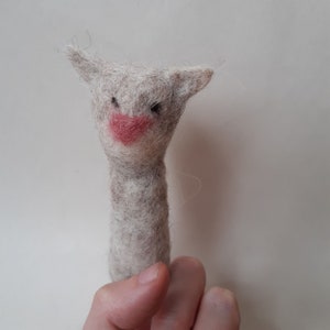 Traditional wet-felted Finger Puppets / Cat