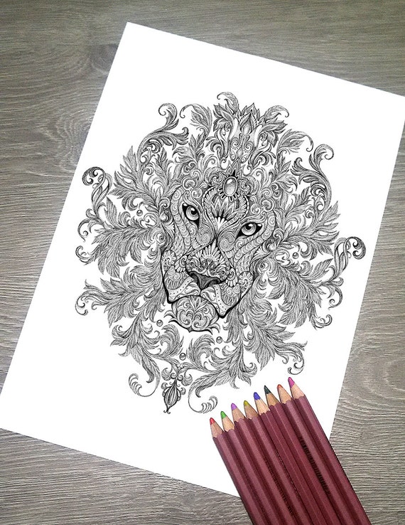 Printable Coloring Page JPG Adult Colouring Page Instant | Etsy