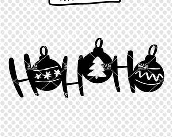 Ho ho ho SVG, SVG de Noël, Fichier de coupe numérique, arbre svg, Santa svg, bauble de Noël svg, svg lettré à la main, flocon de neige svg, utilisation commerciale
