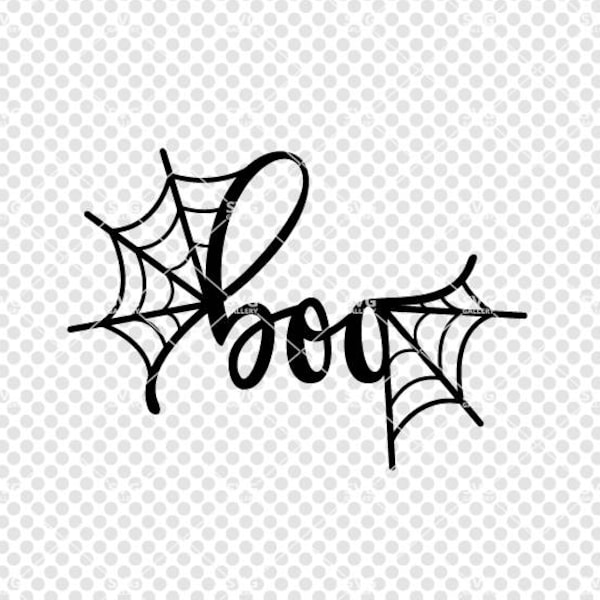Halloween SVG, boo SVG, Digital cut file, spider web svg, spooky svg, spider svg, commercial use OK