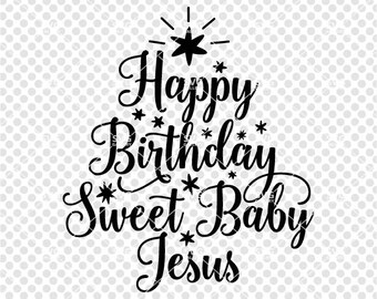 Download Free Happy Birthday Jesus Svg Etsy PSD Mockup Template