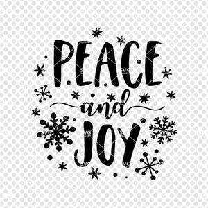 Paz y alegría SVG, Navidad SVG, Archivo de corte digital, nieve svg, alegría de Navidad svg, Navidad diciendo, paz svg, alegría svg, uso comercial OK