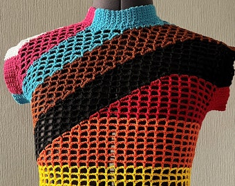 PDF Crochet Pattern, Pride Mesh Tank Top. XS - 5XL