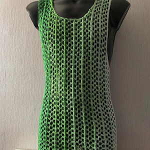 Crochet Pattern, Pinstripe and Brick Tank Top, 4 Ply Yarn, Men’s Sizes Sml – 2XL, PDF Download Only