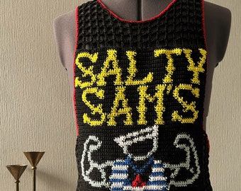 Men's Crochet PDF Pattern, Salty Sam's Shack Mesh Tank Top