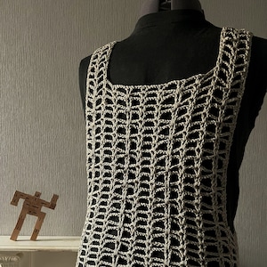 Men's Crochet PDF Pattern, V-Stitch Mesh Top, Any Size