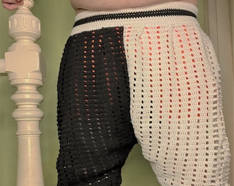 Menswear Crochet Pattern, Mesh Yoga Pants