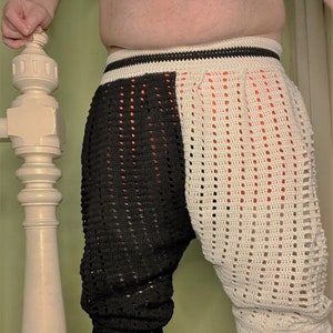 Menswear Crochet Pattern, Mesh Yoga Pants