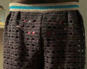 Men's Crochet Pattern, 4 ply Mesh Shorts