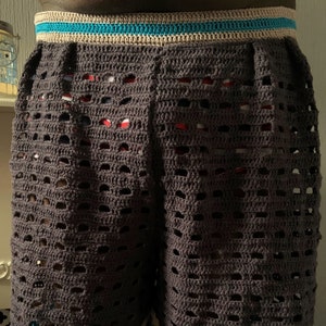 Men&#39;s Crochet Pattern, 4 ply Mesh Shorts