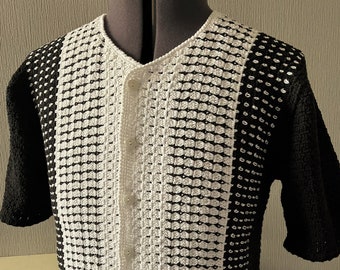 Menswear Crochet PDF Pattern, Block Stitch Top