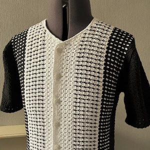 Menswear Crochet PDF Pattern, Block Stitch Top