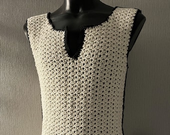 Men's Crochet PDF Pattern, Double V Stitch Tank Top