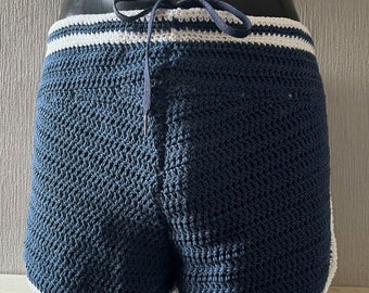 Men's Crochet Pattern, Vintage Short Shorts
