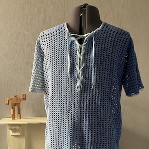 Crochet Pattern, Summer Mesh Shirt, 4 Ply Yarn, Men’s Sizes Sml – 5XL, PDF Download Only