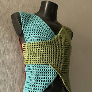 Men's Crochet Pattern, Crossover Mesh Tank Top