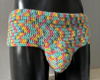 Patron de crochet para hombre calzoncillos laterales completos en hilo de punto doble