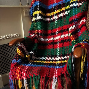 Crochet & Weave Pattern Large Tartan Throw