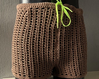 Men's Crochet PDF Pattern, Double Knit Cotton Rib Mesh Short, All Sizes