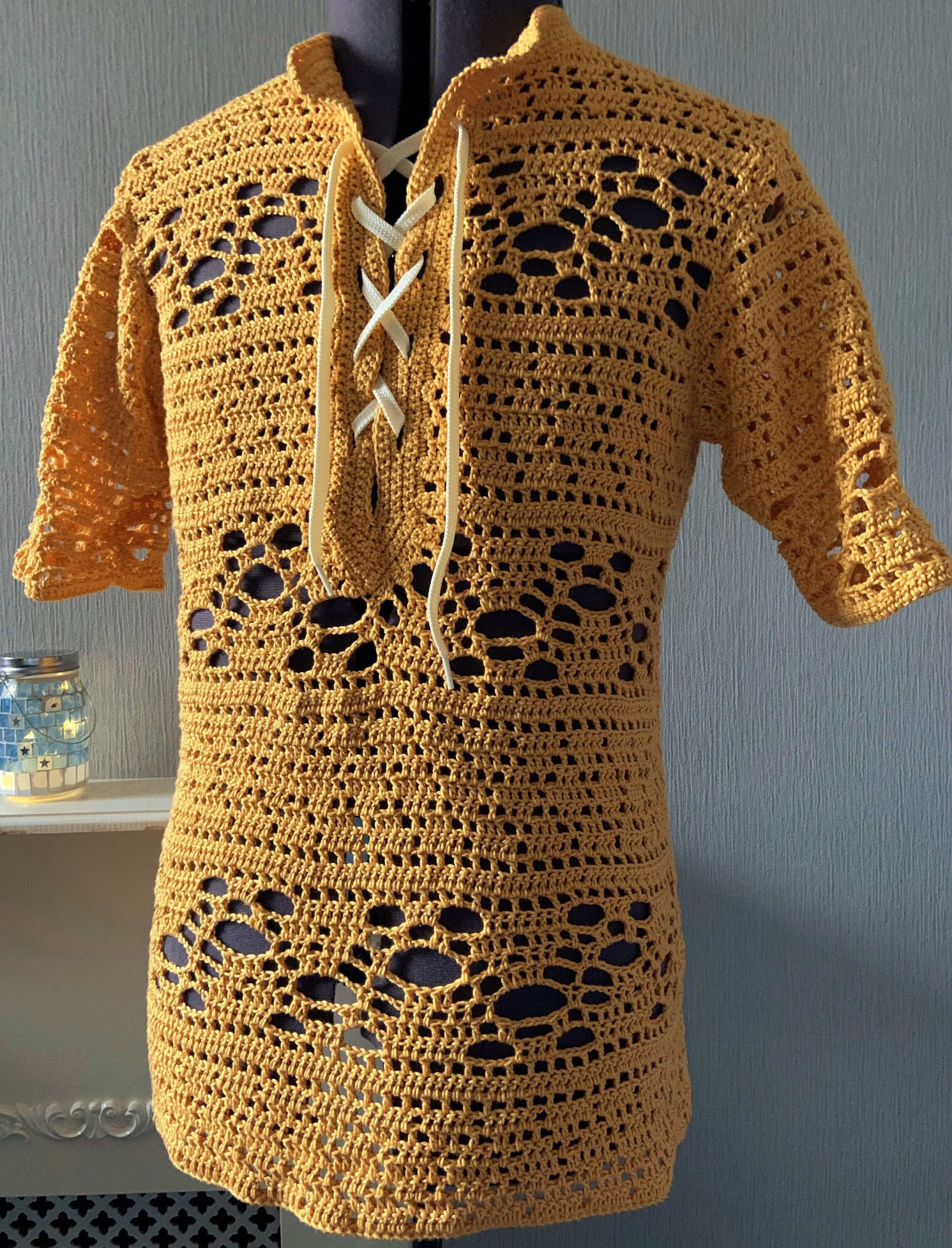 Men's Crochet Pattern, Full Side Briefs in Double Knit Yarn 