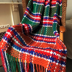 Crochet & Weave Pattern Jacobite Tartan Throw