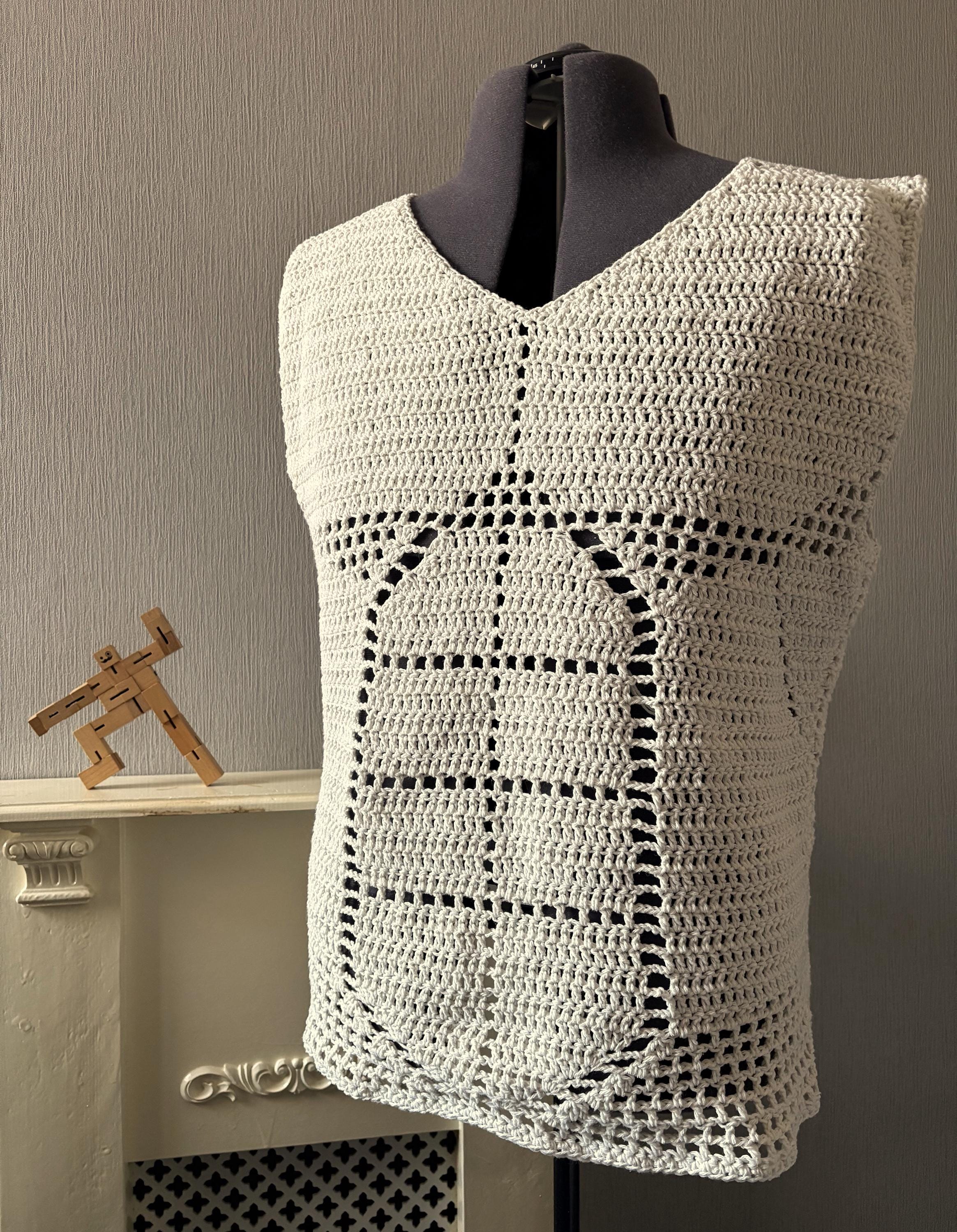 PDF Men's Crochet Pattern, Muscle Map Tank Top, Small to 2XL