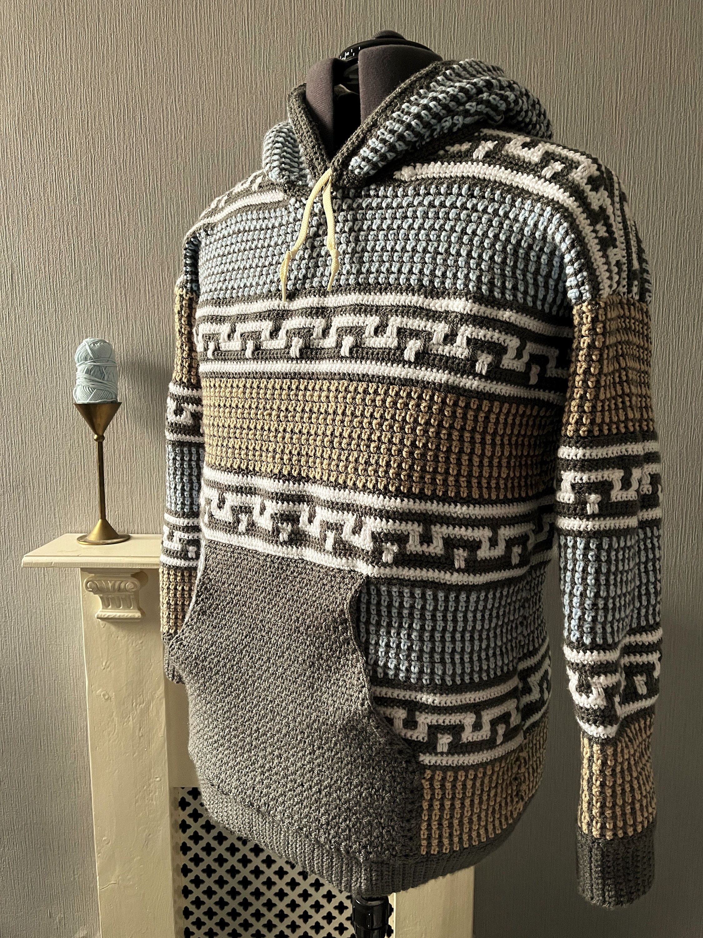 16+ Hoodie Crochet Pattern Menswear Crochet PDF Pattern, Keystone and Linen Stitch Hoodie - Etsy