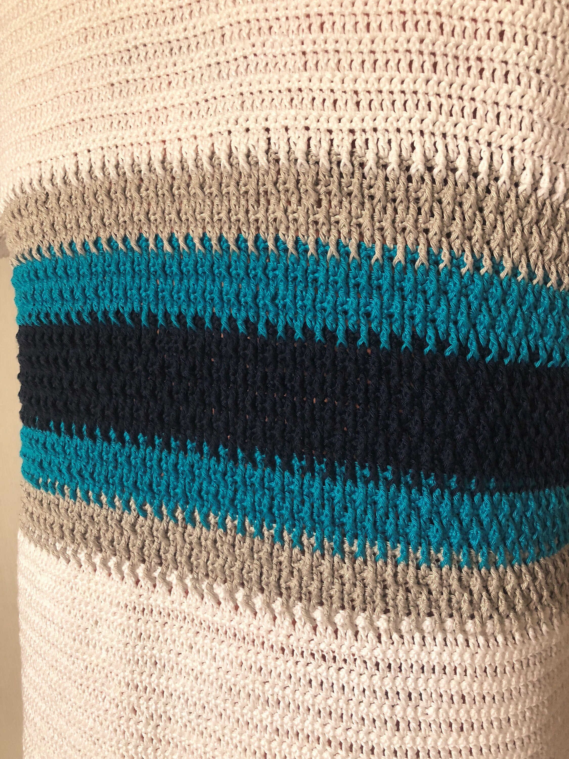 Crochet Stripe Shirt Mens