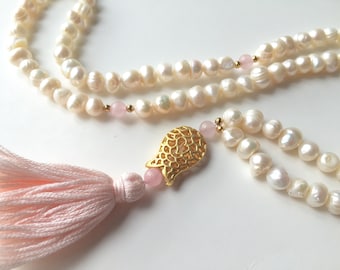 Long Pearl Necklace - Ramadan - Islamic Gift - Tasbih - Pearl Tasbih - Tasbeeh - Tesbih - Islamic Prayer Beads - Eid Gifts - Islamic Wedding