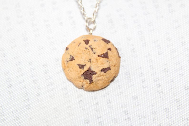 Cookie Necklace Choc Chip Cookie Pendant Biscuit Necklace Miniature Food Jewelry Foodie Gift Food jewelry