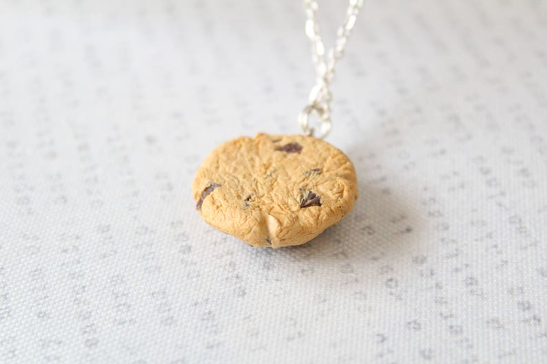 Cookie Necklace Choc Chip Cookie Pendant Biscuit Necklace Miniature Food Jewelry Foodie Gift Food jewelry