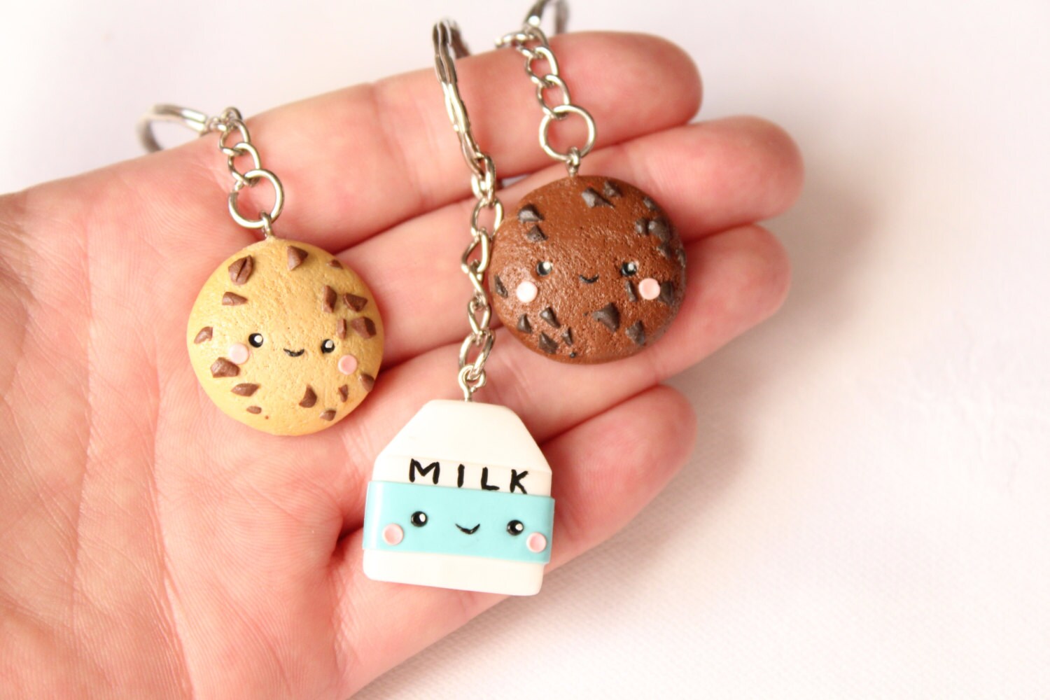BFF Cookie and Milk Keychain S'more 3 Friends Keychain Set Etsy UK