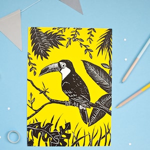 Póster tucán A4, ilustración animal