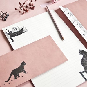 Briefpapier Set Katzen mit Block und Umschlägen