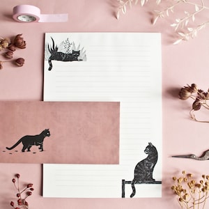 Briefpapier Set Katzen mit Block und Umschlägen