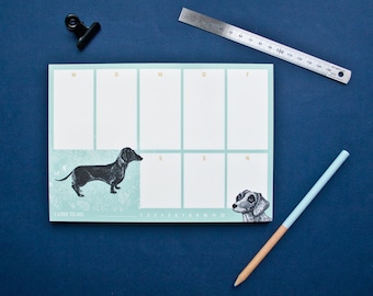 Weekly planner dachshund in A5 format