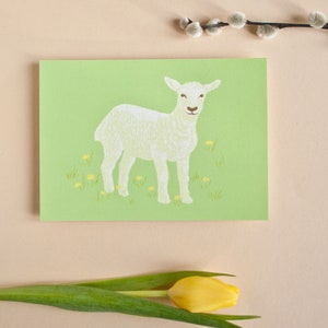 Cartolina d'agnello in formato A6, biglietto di auguri primaverile per Pasqua