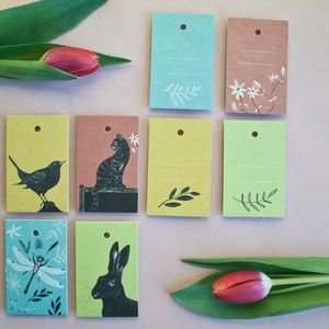 Set of 4 Gift Tags with animal illustrations image 7