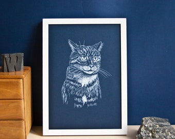 Imprimer chat A4, illustration animalière
