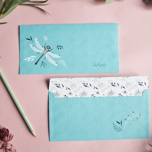 Set Briefumschläge Libelle, 10 Stück DIN lang