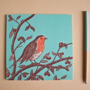 Carte postale merle, illustration oiseau pour amoureux de la nature