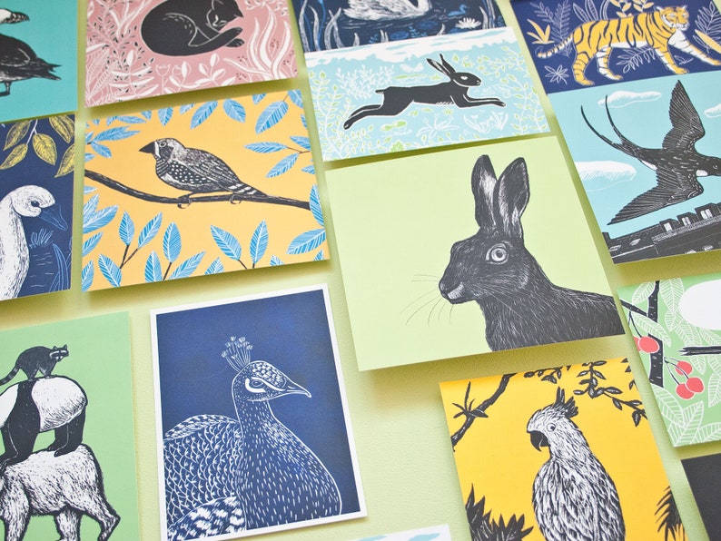 Custom postcard set 10 postcards with animal illustrations image 4