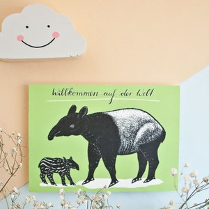 Carte postale de naissance, bienvenue dans le monde